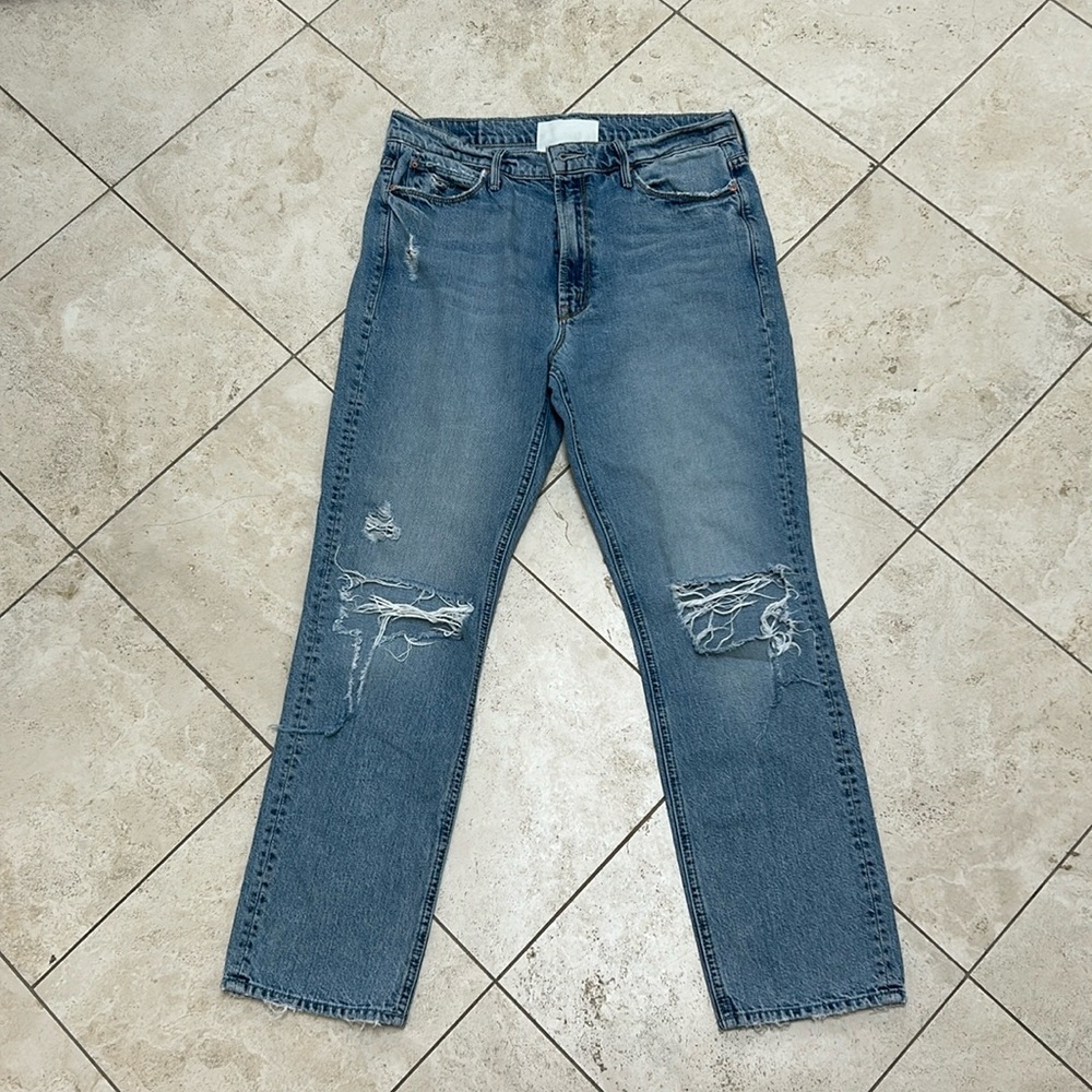Distressed Blue Jeans